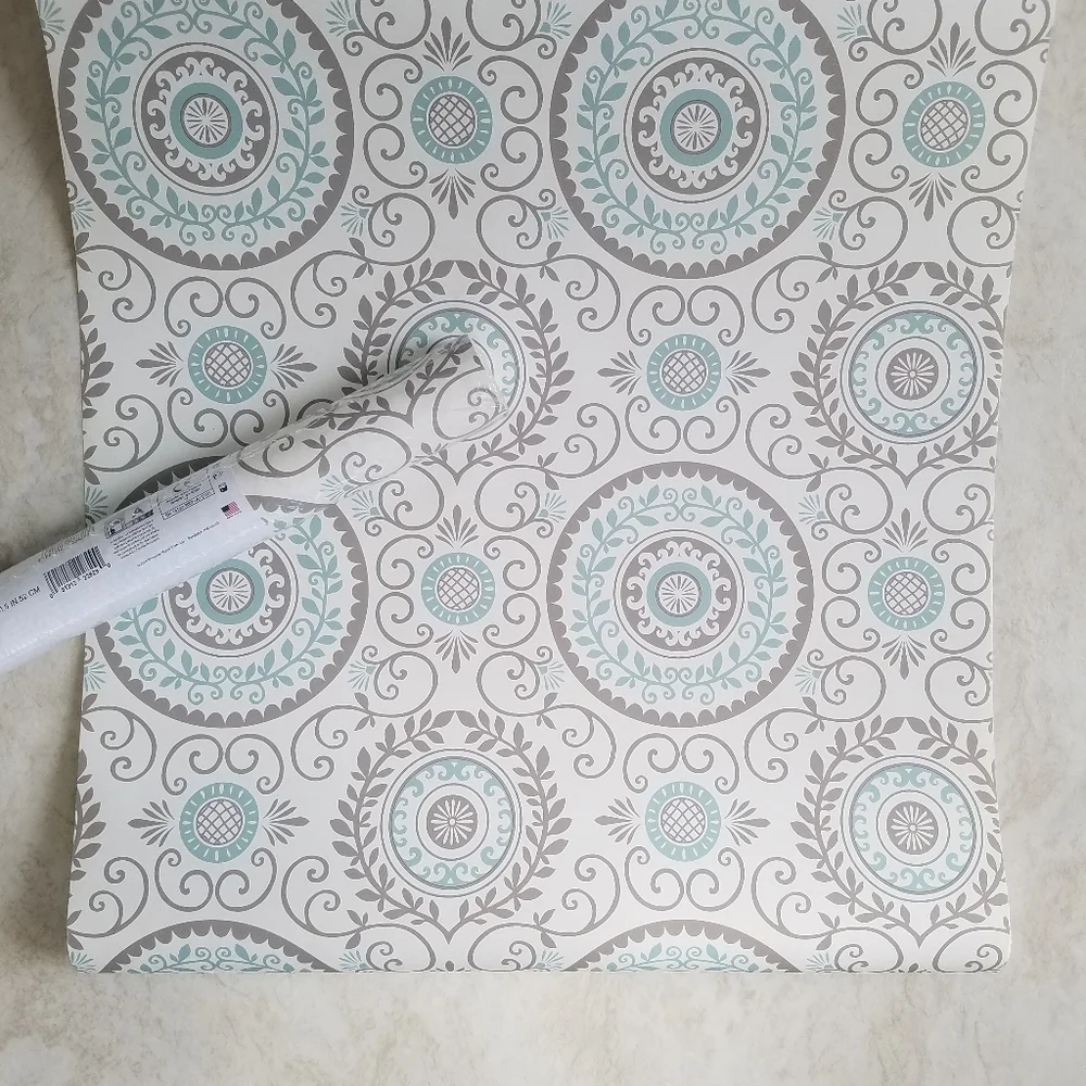 Wallpaper Annabel Aqua Medallion - boho farmhouse